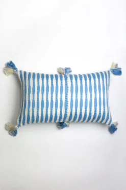 Archive New York Antigua Lumbar Pillow - Sky Blue Striped