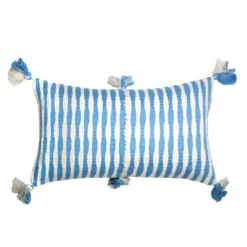 Archive New York Antigua Lumbar Pillow - Sky Blue Striped