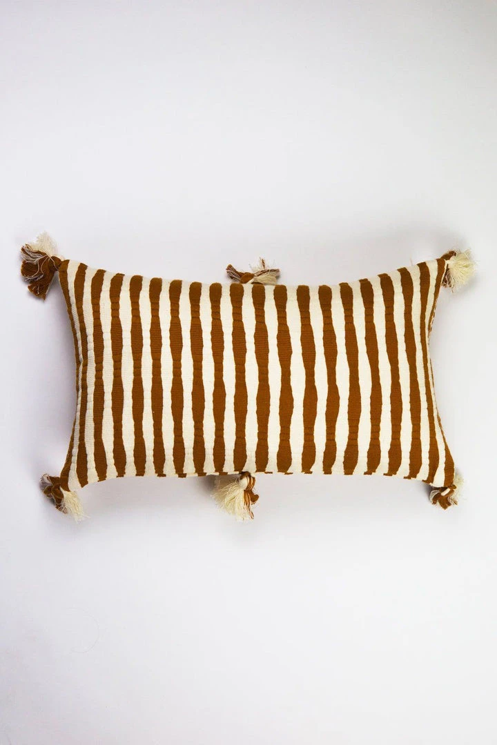 Archive New York Antigua Lumbar Pillow - Umber Striped 6 Archive New York Antigua Lumbar Pillow - Umber Striped