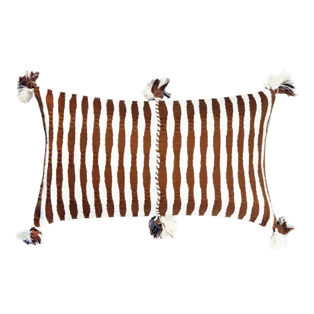 Archive New York Antigua Lumbar Pillow - Umber Striped 3 Archive New York Antigua Lumbar Pillow - Umber Striped
