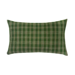 Archive New York Chiapas Plaid Lumbar Pillow - Forest Green