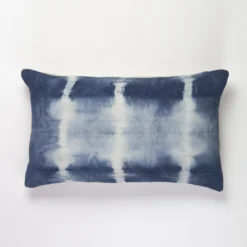Archive New York Home Goods Indigo Shibori Nubby Lumbar Pillow