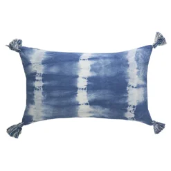 Archive New York Indigo Striped Shibori Lumbar Pillow Cover