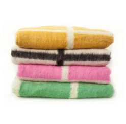 Archive New York Momos Grid Blanket / Rug - Natural White + Black