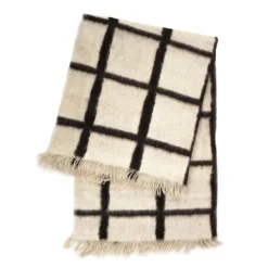 Archive New York Momos Grid Blanket / Rug - Natural White + Black