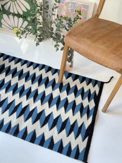 Archive New York Home Goods Teo Wool Rug - Blue + Black