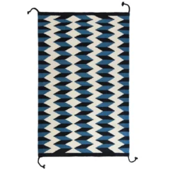 Archive New York Home Goods Teo Wool Rug - Blue + Black