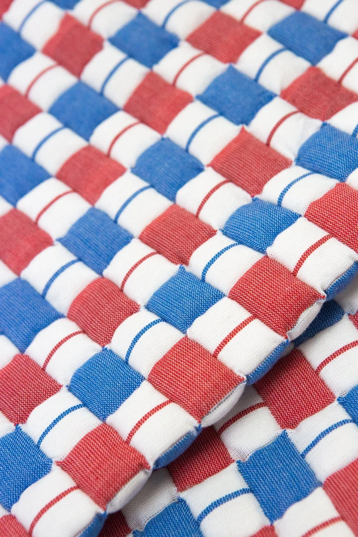 Archive New York Quilted Suzani Throw Blanket - Red + Blue 9 Archive New York Quilted Suzani Throw Blanket - Red + Blue