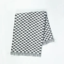 Archive New York Quilted Suzani Throw Blanket - Soft Black + White Home Goods