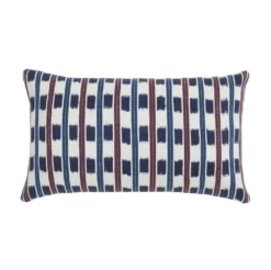 Archive New York Santiago Atitlan Jaspe Lumbar Pillow - Blue Handcrafted
