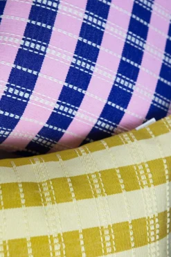 Archive New York Santiago Grid Throw Pillow - Butter Yellow