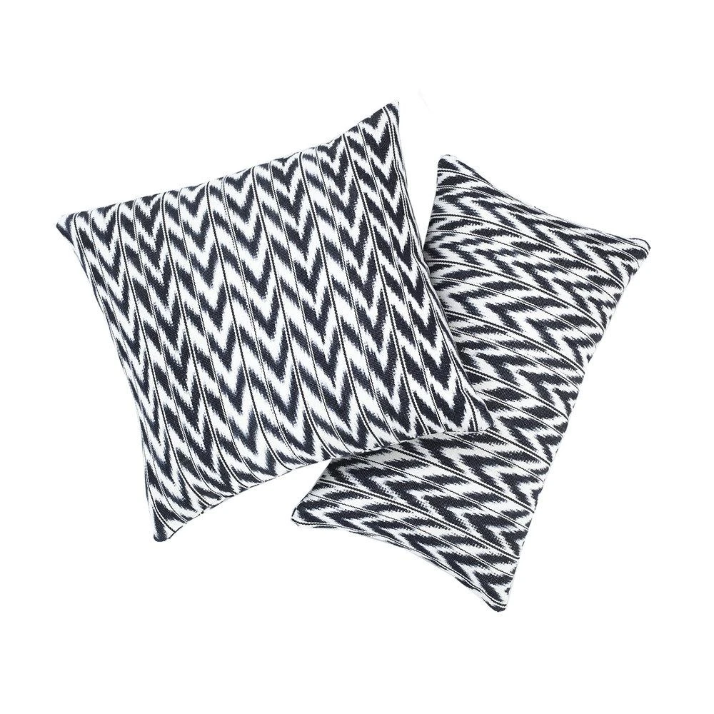 Archive New York Toto Ikat Throw Pillow - Black + White Handcrafted 8 Archive New York Toto Ikat Throw Pillow - Black + White Handcrafted