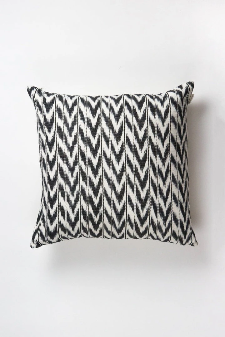 Archive New York Toto Ikat Throw Pillow - Black + White Handcrafted 6 Archive New York Toto Ikat Throw Pillow - Black + White Handcrafted