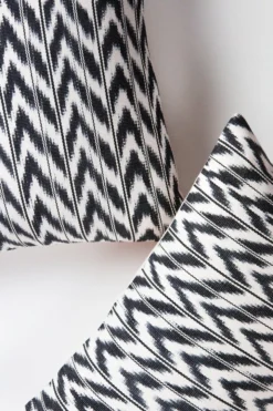 Archive New York Toto Ikat Throw Pillow - Black + White Handcrafted 9 Archive New York Toto Ikat Throw Pillow - Black + White Handcrafted