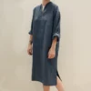 Area Home Long Linen Tunic - Charcoal 2 Area Home Long Linen Tunic - Charcoal