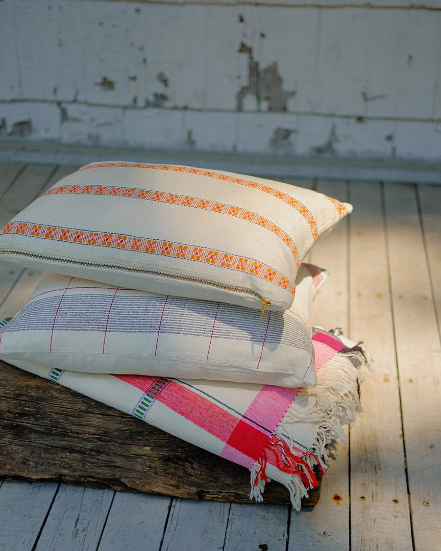 Soil To Studio Home Goods Asima Throw Pillow Cover - Orange + Cream 8 Soil To Studio Home Goods Asima Throw Pillow Cover - Orange + Cream