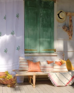 Soil To Studio Home Goods Asima Throw Pillow Cover - Orange + Cream