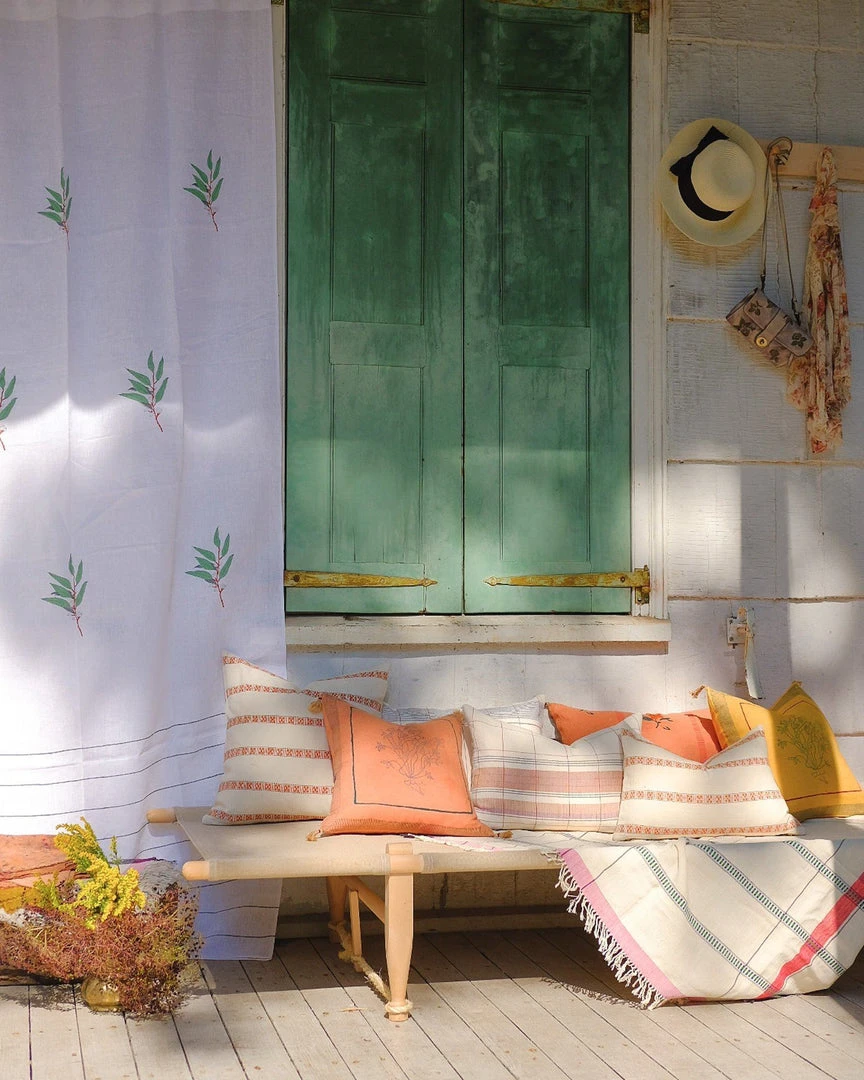 Soil To Studio Home Goods Asima Throw Pillow Cover - Orange + Cream 4 Soil To Studio Home Goods Asima Throw Pillow Cover - Orange + Cream