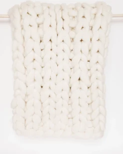 August Sage Chunky Wool Throw Blanket