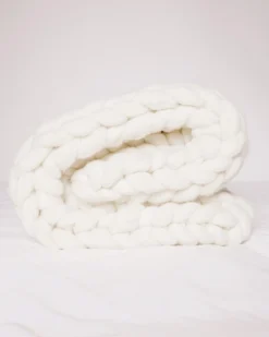 August Sage Chunky Wool Throw Blanket