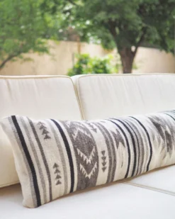 August Sage Mariposa Gris Wool Lumbar Pillow