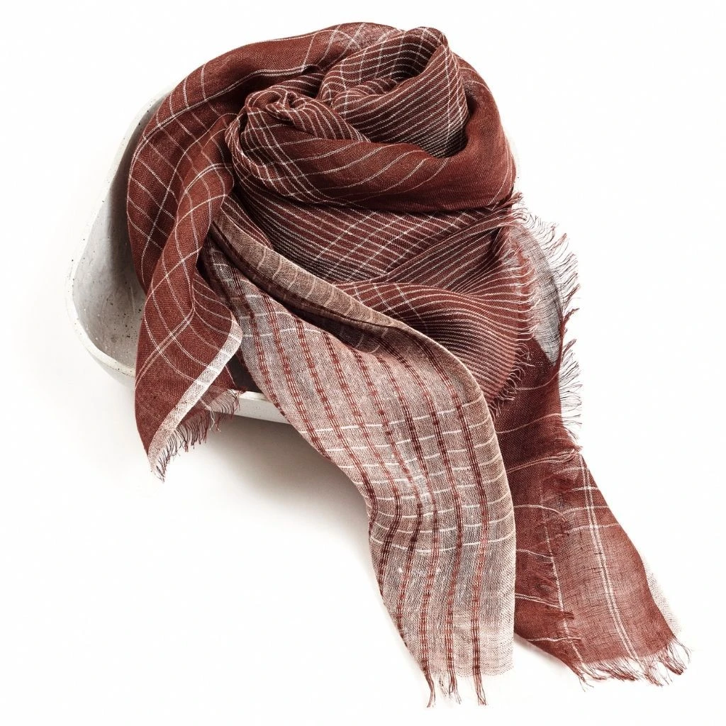 Studio Variously Accessories Auro Linen Scarf - Cinnabar 7 Studio Variously Accessories Auro Linen Scarf - Cinnabar