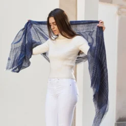 Studio Variously Auro Linen Scarf - Navy Accessories