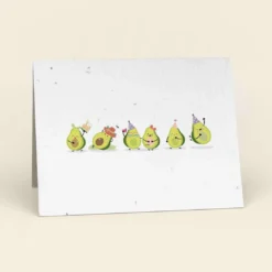 Cute Root Greeting Cards Avocado Birthday Party Plantable Cards - 10 Pack