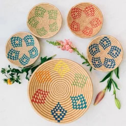 Azizi Life Boutique Bariku Woven Bowls - Brights