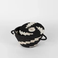 Azizi Life Woven Pot Basket With Lid Home Goods 13 Azizi Life Woven Pot Basket With Lid Home Goods