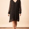 Symbology Baby Cacti Shift Dress - Black + Cream Clothing