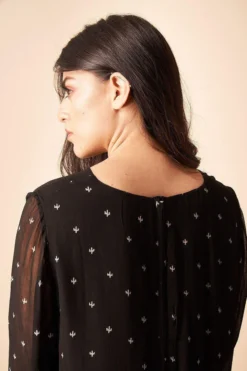 Symbology Baby Cacti Shift Dress - Black + Cream Clothing