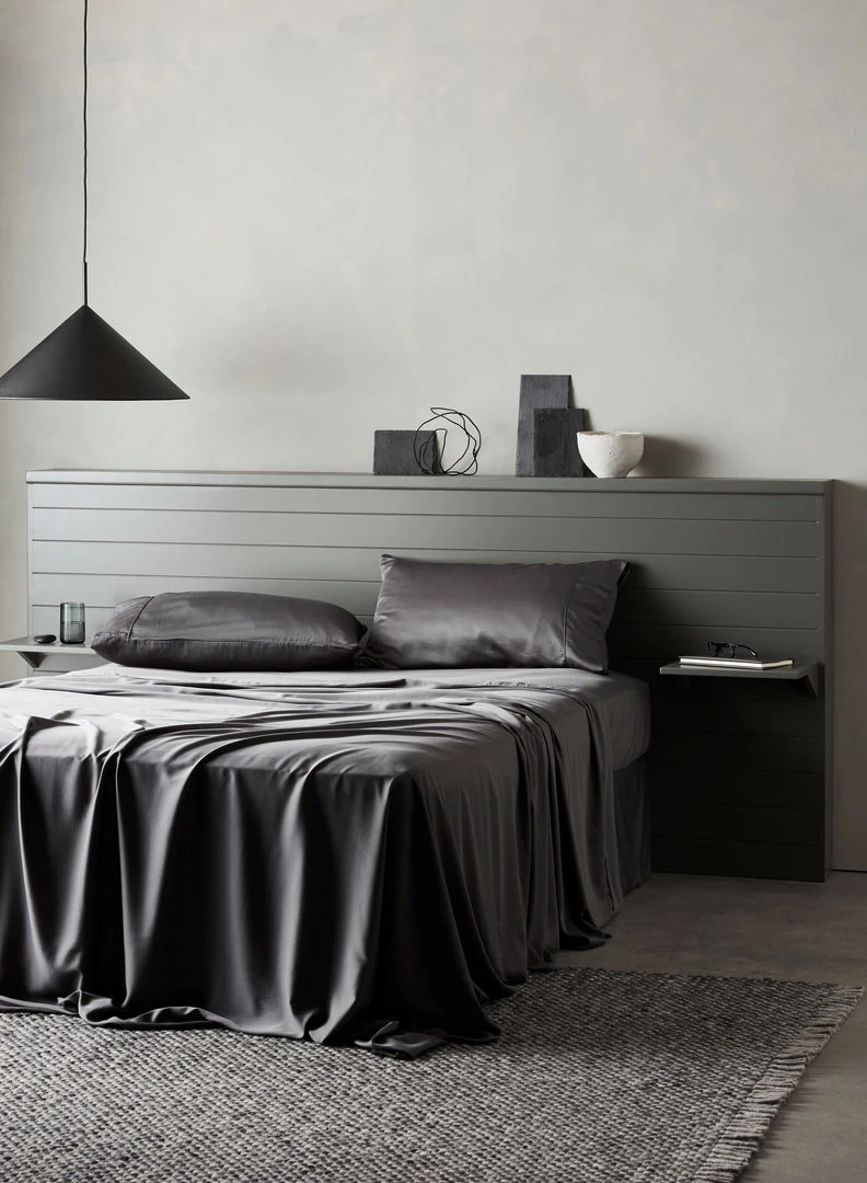 Ettitude Home Goods Bamboo Sateen Flat Sheet - Slate 7 Ettitude Home Goods Bamboo Sateen Flat Sheet - Slate