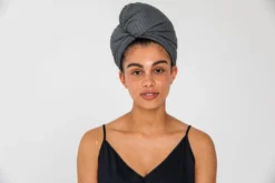 Ettitude Bamboo Waffle Hair Towel - Slate
