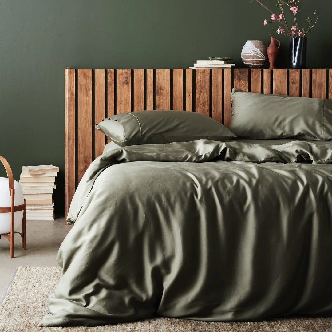 Ettitude Home Goods Bamboo Sateen Duvet Cover - Moss 3 Ettitude Home Goods Bamboo Sateen Duvet Cover - Moss