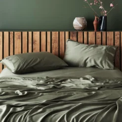 Ettitude Bamboo Sateen Fitted Sheet - Moss Best Sellers
