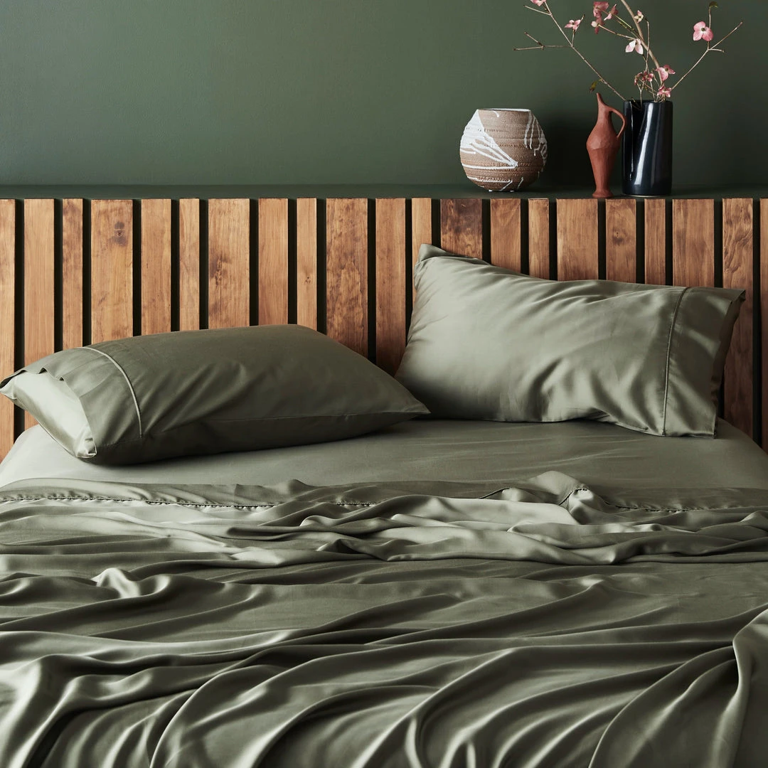 Ettitude Bamboo Sateen Fitted Sheet - Moss Best Sellers 4 Ettitude Bamboo Sateen Fitted Sheet - Moss Best Sellers