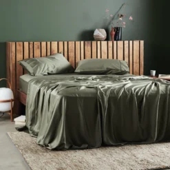 Ettitude Bamboo Sateen Flat Sheet - Moss