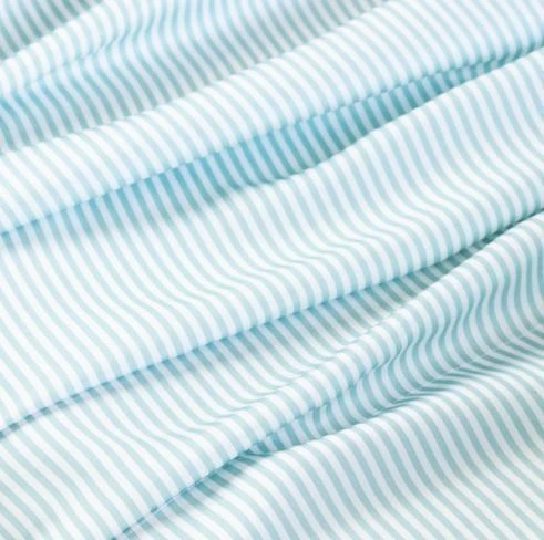 Ettitude Sustainable Materials Bamboo Sateen Flat Sheet - Starlight Blue Stripes 4 Ettitude Sustainable Materials Bamboo Sateen Flat Sheet - Starlight Blue Stripes