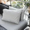 Ettitude Sustainable Materials Bamboo Sateen Pillowcase Set - Slate Stripes