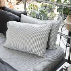 Made Trade Sales 6 Ettitude Sustainable Materials Bamboo Sateen Pillowcase Set - Slate Stripes