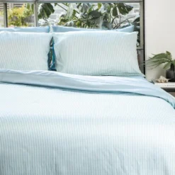 Ettitude Bamboo Sateen Pillowcase Set - Starlight Blue Stripes