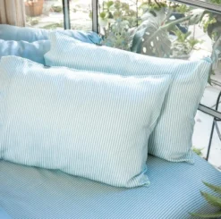 Made Trade Sales 73 Ettitude Bamboo Sateen Pillowcase Set - Starlight Blue Stripes