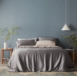 Ettitude Bamboo Sateen Plus Duvet Cover - Fog