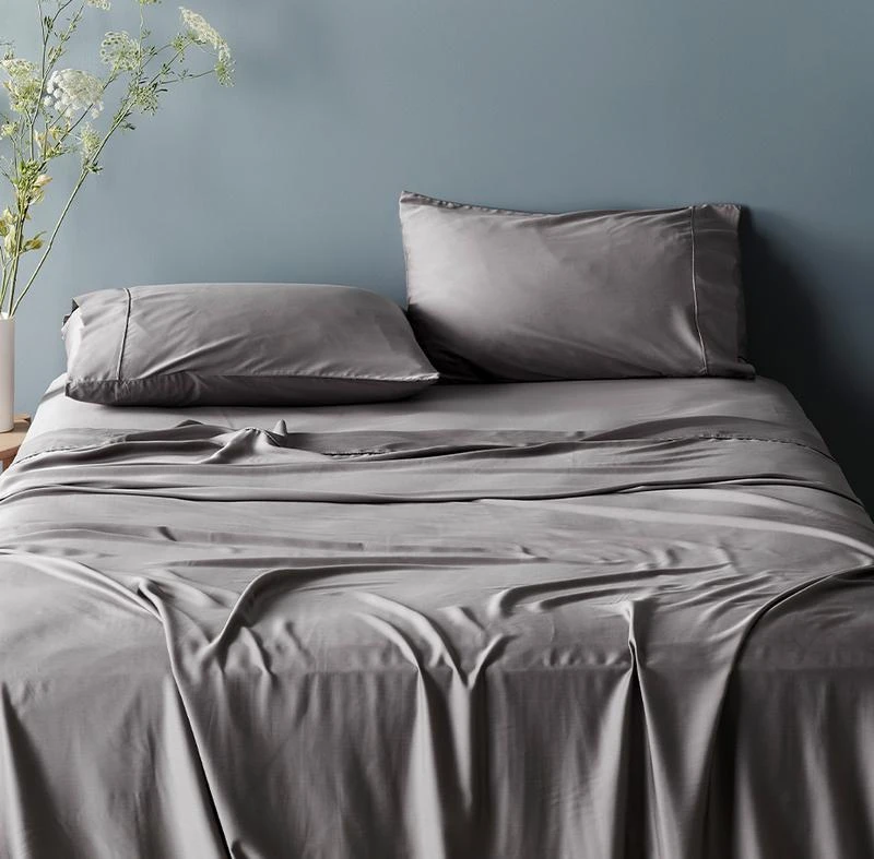 Ettitude Sustainable Materials Bamboo Sateen Plus Flat Sheet - Fog 3 Ettitude Sustainable Materials Bamboo Sateen Plus Flat Sheet - Fog