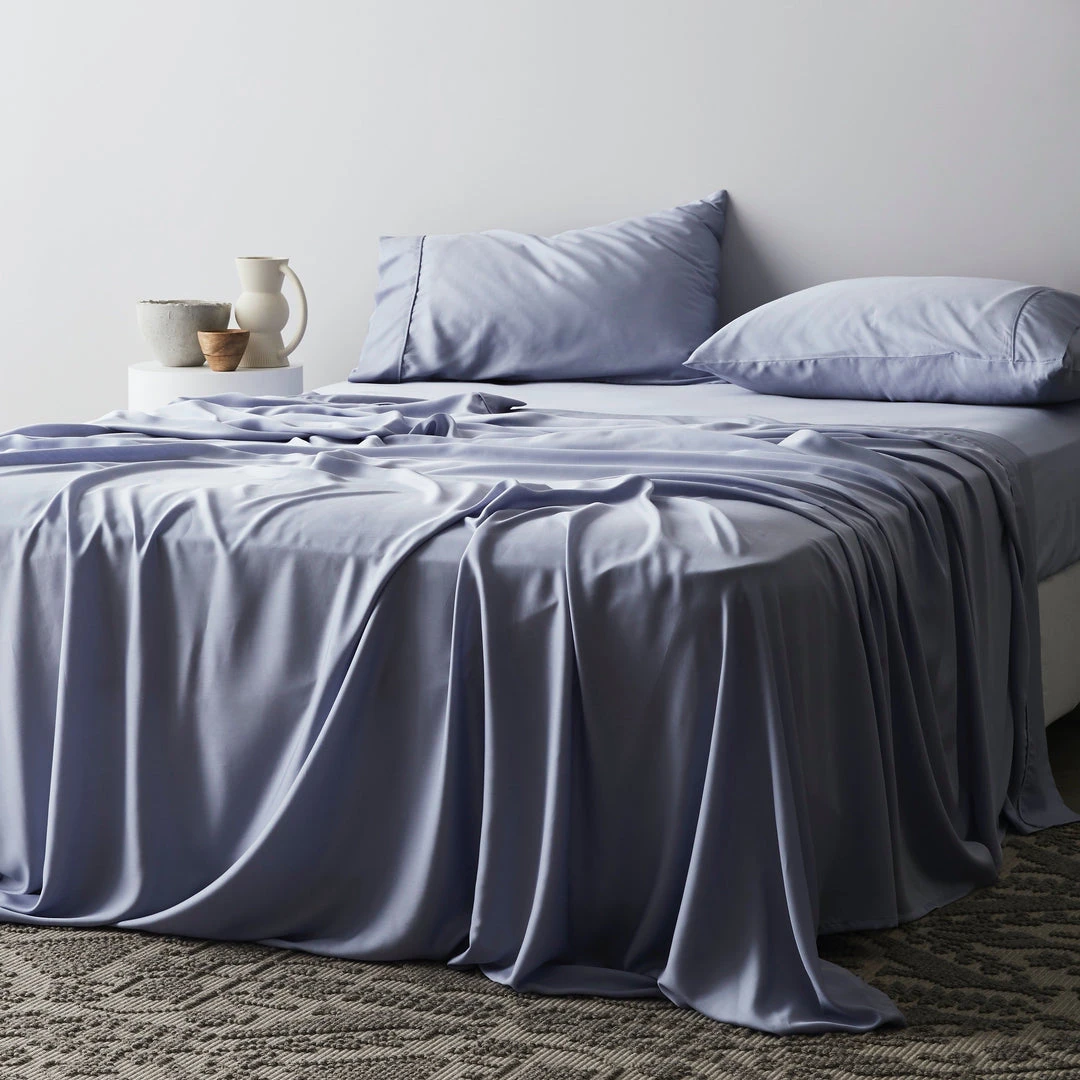 Ettitude Home Goods Bamboo Sateen Sheet Set - Sky 3 Ettitude Home Goods Bamboo Sateen Sheet Set - Sky