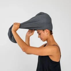 Ettitude Bamboo Waffle Hair Towel - Slate