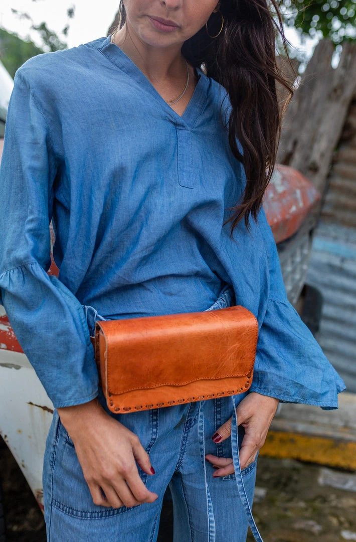 Purse & Clutch Leather Belt Bag - Russet Brown 7 Purse & Clutch Leather Belt Bag - Russet Brown