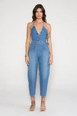 ÉTICA New Arrivals Birdie Halter Jumpsuit - River Rock 8 ÉTICA New Arrivals Birdie Halter Jumpsuit - River Rock