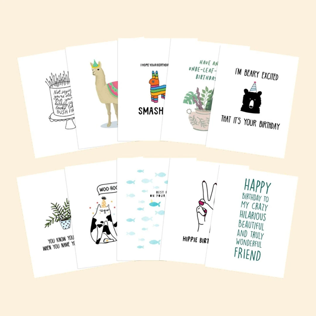 Cute Root Birthday Variety Plantable Cards - 10 Pack Greeting Cards 3 Cute Root Birthday Variety Plantable Cards - 10 Pack Greeting Cards
